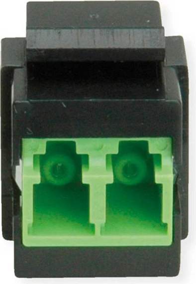 Adapter keystone fibër optike ROLINE LC/LC Duplex, Multimode OM5, zi/gjelbër