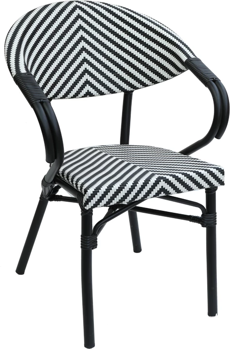 Karrige Isaia stack alumini e zezë-textilene bardhë e zezë 57x57x83cm