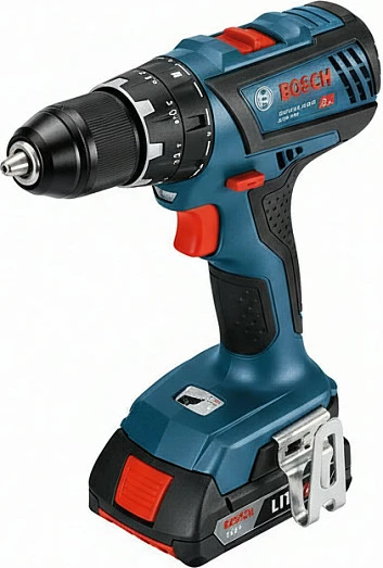 Burmashinë/vidhues me akumulator Bosch Professional GSB 18V-28, 18V, me bateri dhe kuti, blu/kuqe