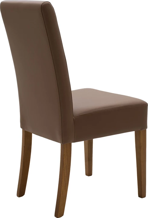 Karrige Ditta me pu ngjyrë kafe e çelët - këmbë druri arre, set prej 2 copë