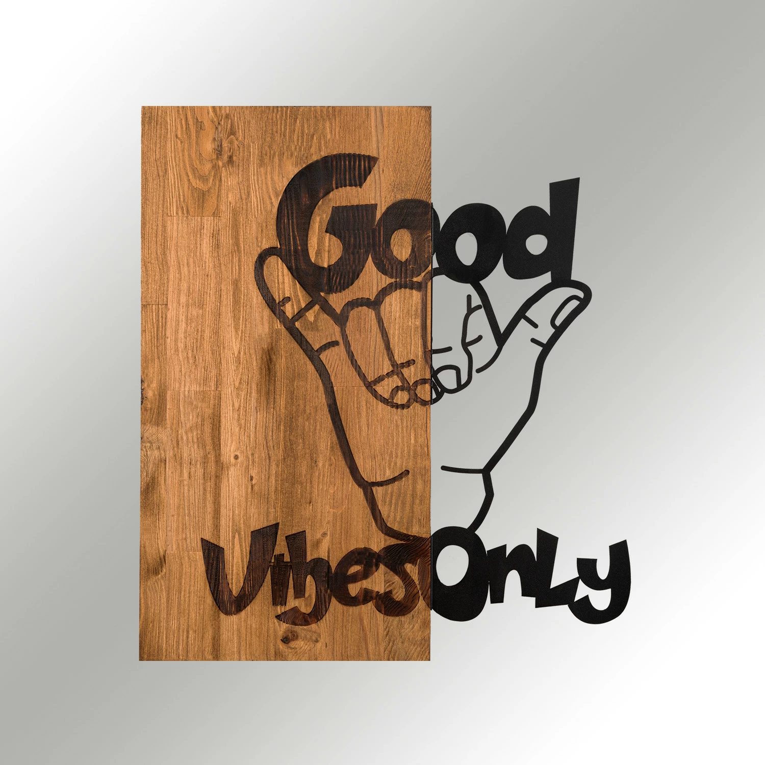 Aksesor dekorativ për mur, dru, Wallity, Good Vibes