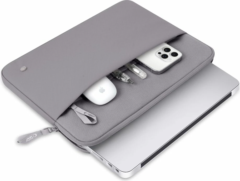 Mbështjellës laptopi Tech-Protect Sleeve 13-14", xhep përpara, zinxhir, gri, 1 copë