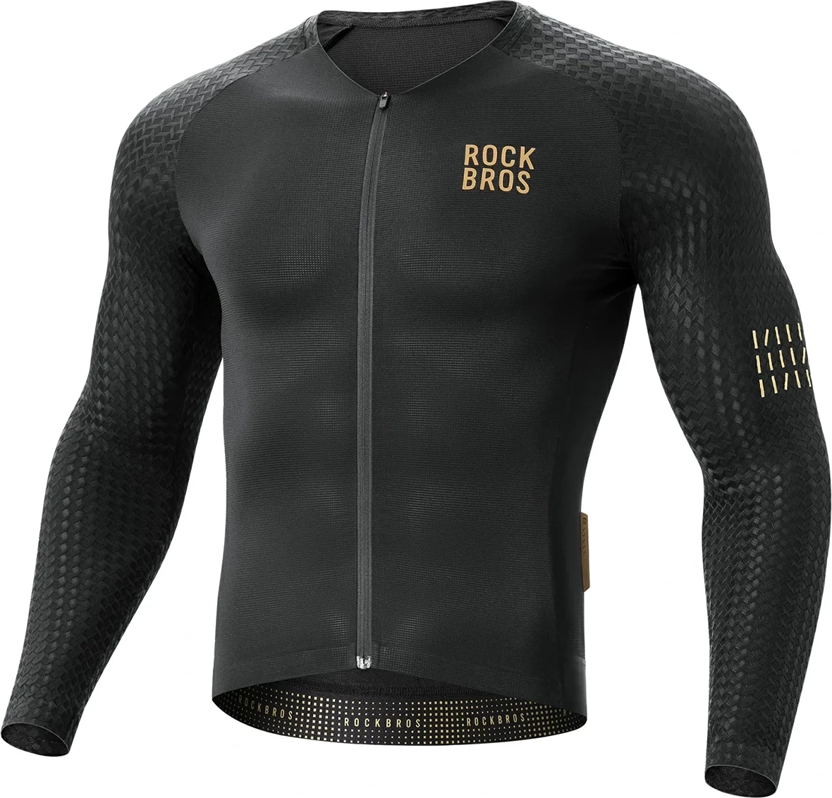 Fanellë çiklizmi me mëngë të gjata Rockbros YDCX008 Diamond XL, 3D mesh frymëmarrëse, reflektuese, me zinxhir të plotë, e zezë