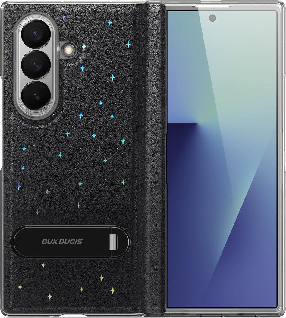 Mbështjellës Dux Ducis Stex për Samsung Galaxy Z Fold 7, me stand 360°, me xham të temperuar, i zi