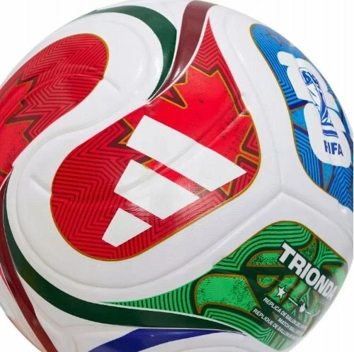 Top futbolli Adidas Trionda League Box World Cup JD8045, madhësia 4, i salduar termikisht, fshikëz butili, shumëngjyrësh, me kuti