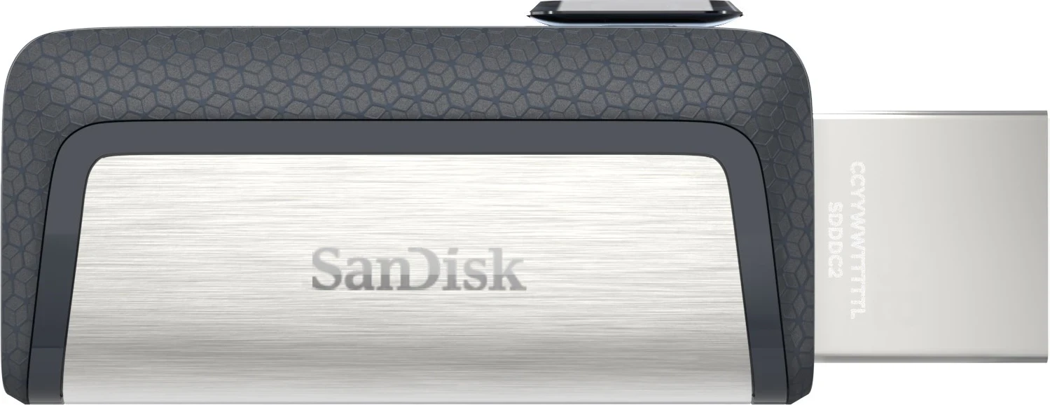 USB Flash SanDisk Ultra Dual Drive, 128 GB, USB Type-A / USB Type-C, Argjendtë