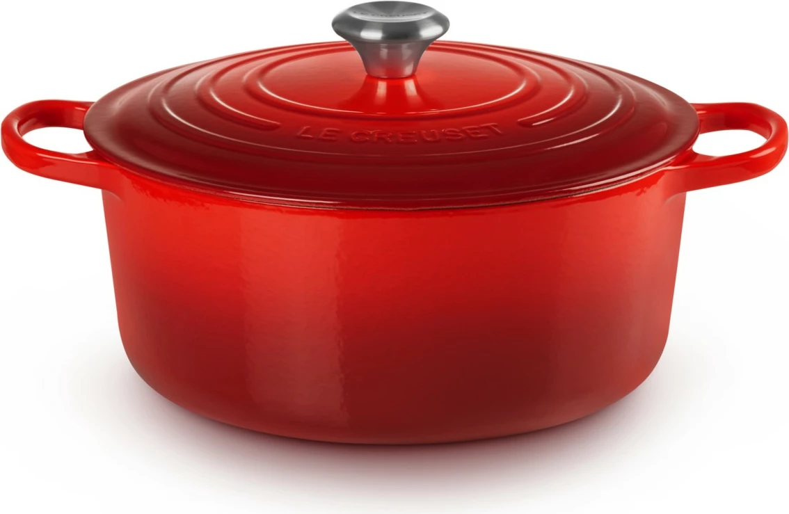 Tenxhere Le Creuset Signature 6.7L, gize, e kuqe, 28cm