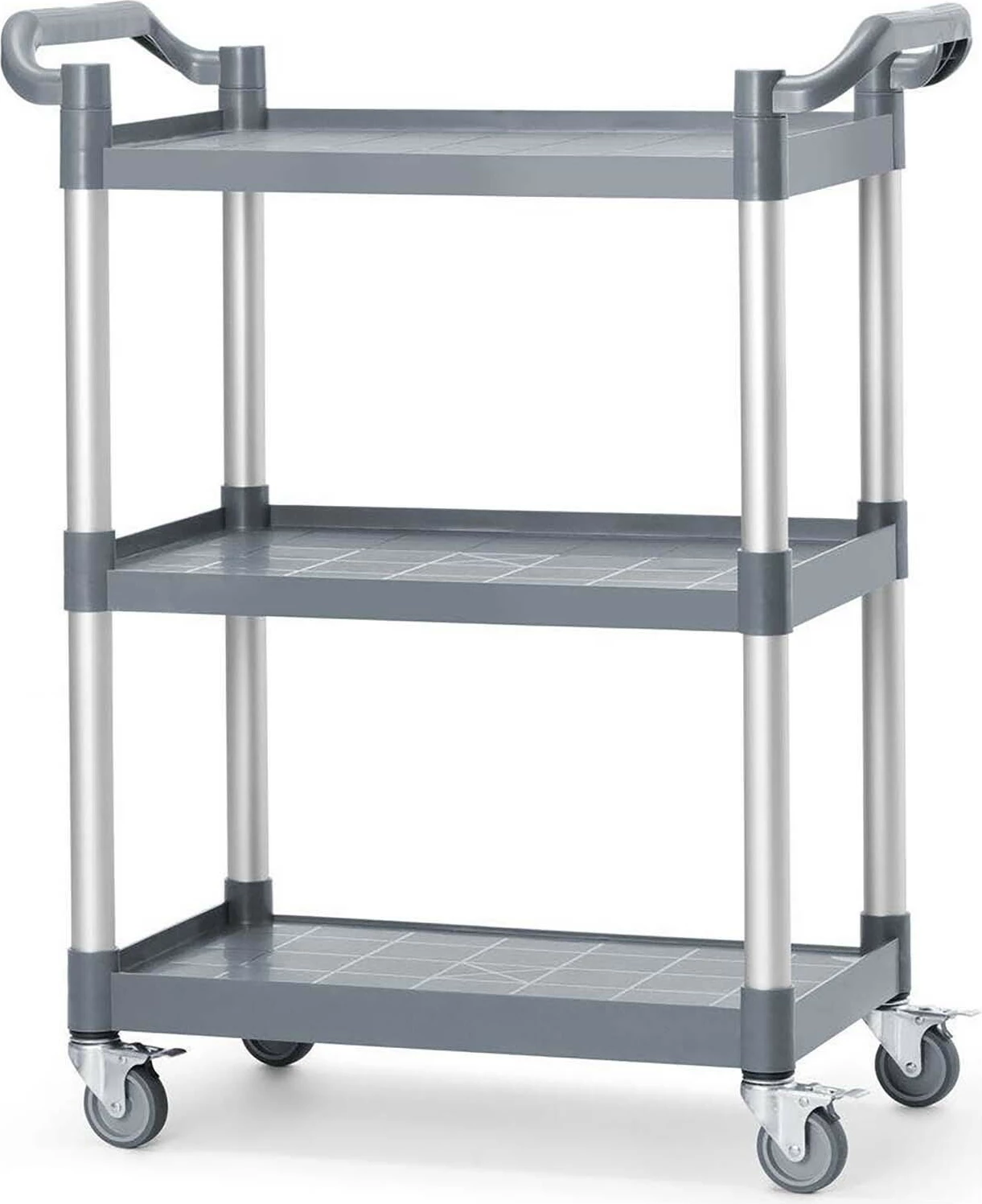 Karrocë shërbimi AmerBox 3-rafte 800x410xH950 mm, gri/argjendtë