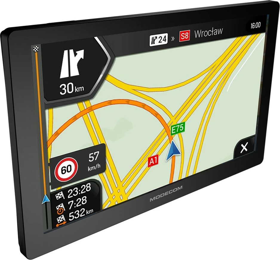 GPS navigacion për vetura MODECOM FreeWAY CX 9.0 me iGO Navigation Truck, 8 GB, E zezë
