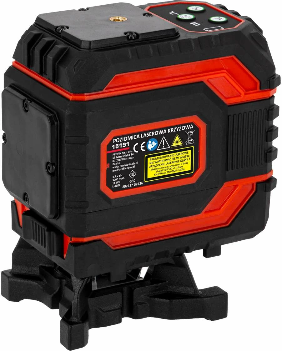 Nivel laser Proline 15191 360°, 2 rreze, 25 m, rreze jeshile, set me aksesorë