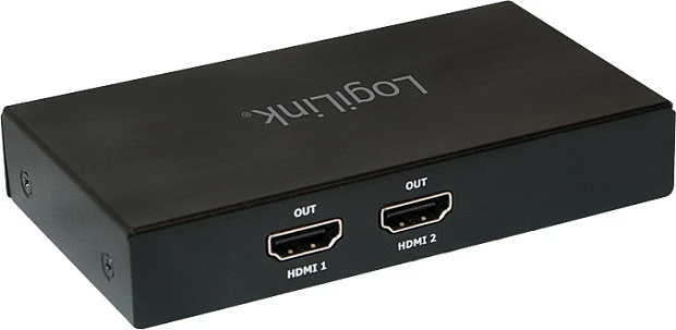 Splitter mini DisplayPort LogiLink 1x2, mini DP në 2x HDMI, 4K/30Hz, HDCP, i zi