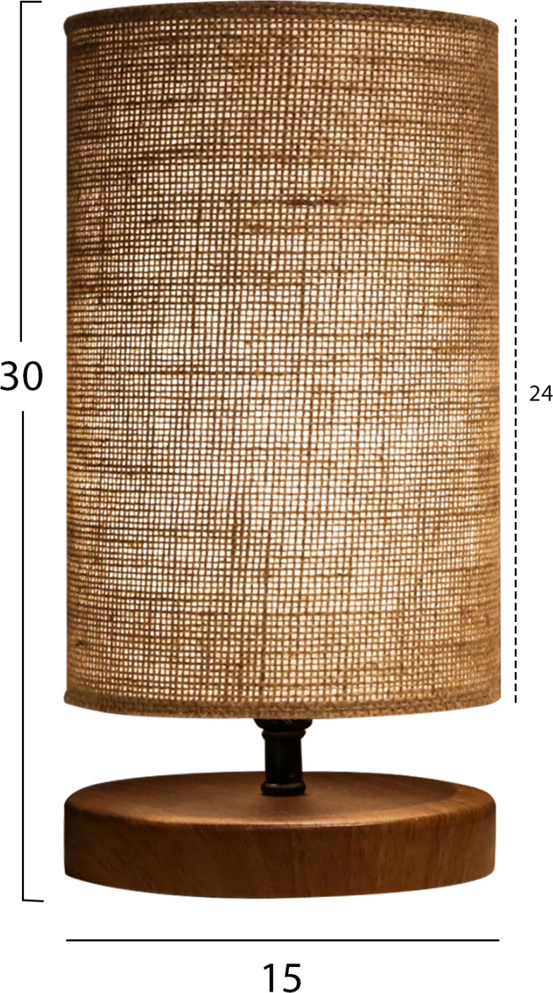 Llambë tavoline FH7596.01 bazë kafe, kapak shportë ngjyrë rëre