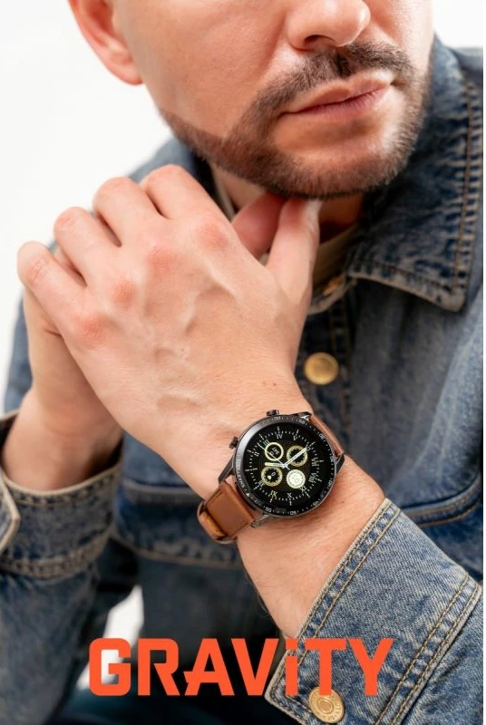 Smartwatch Gravity GT10-4, dy rripa, e zezë