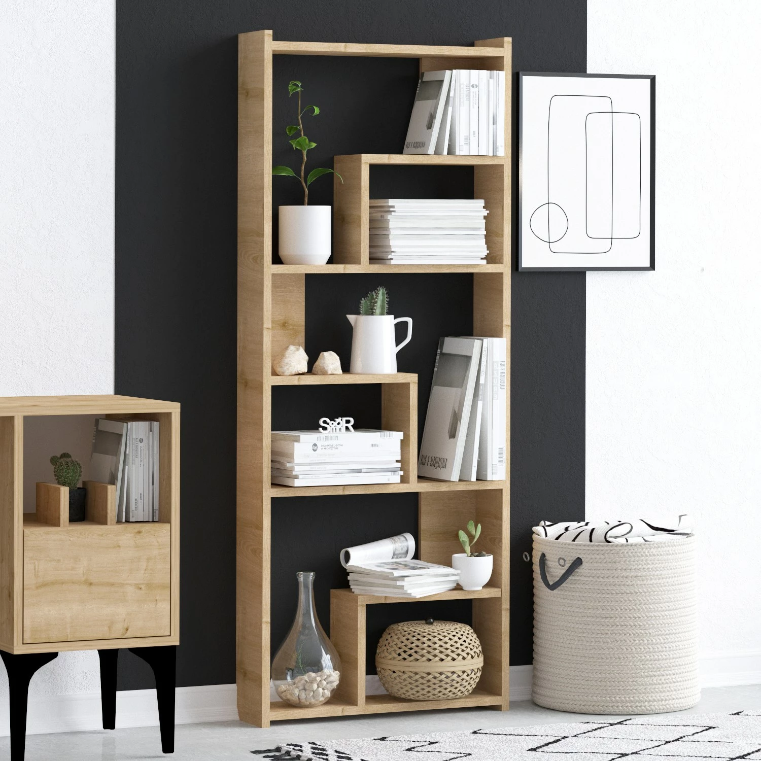 Raft librash Hanah Home, Megg, ngjyrë lisi