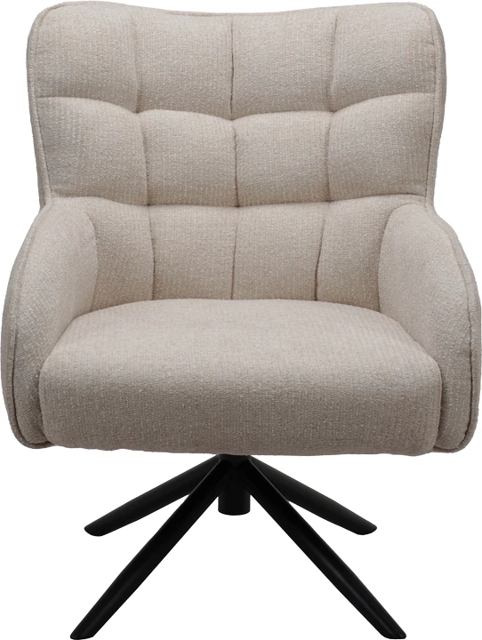 Karrige rrotulluese Fremilia, stof gri-bezhë, 75x80x94cm