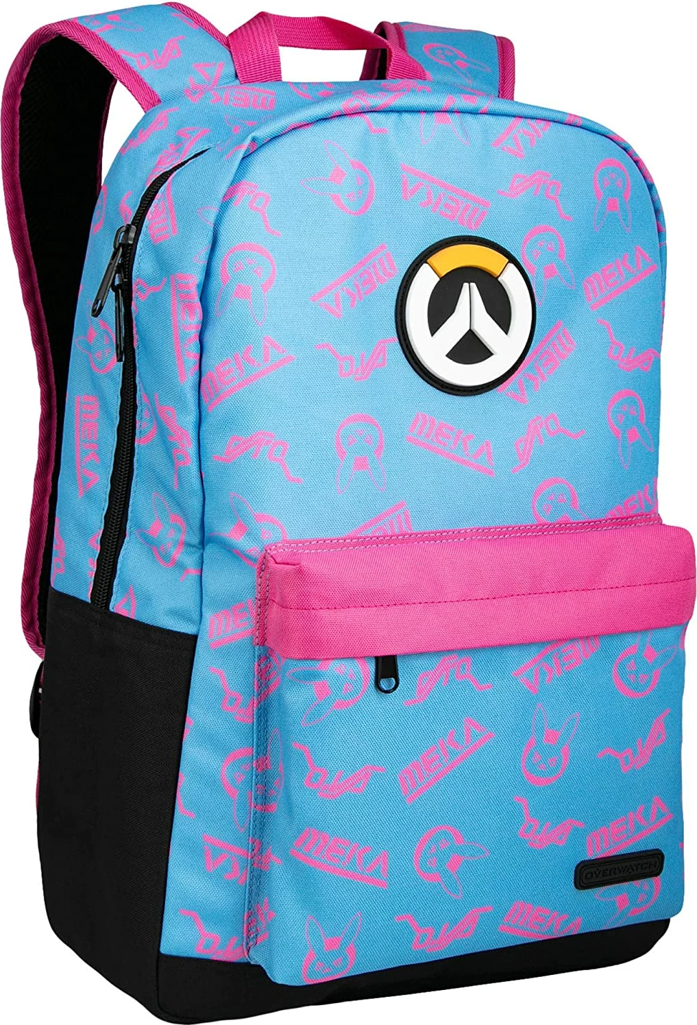 Çantë shpine Jinx Overwatch D.Va Splash, blu e hapur/rozë