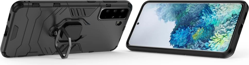 Mbështjellës Hurtel Ring Armor për Samsung Galaxy S22+, i zi