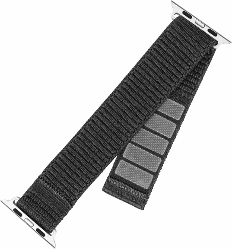 Rrip sportiv Fixed Sporty Strap për Apple Watch 42/44/45mm, 160-210 mm, najlon, gri e errët