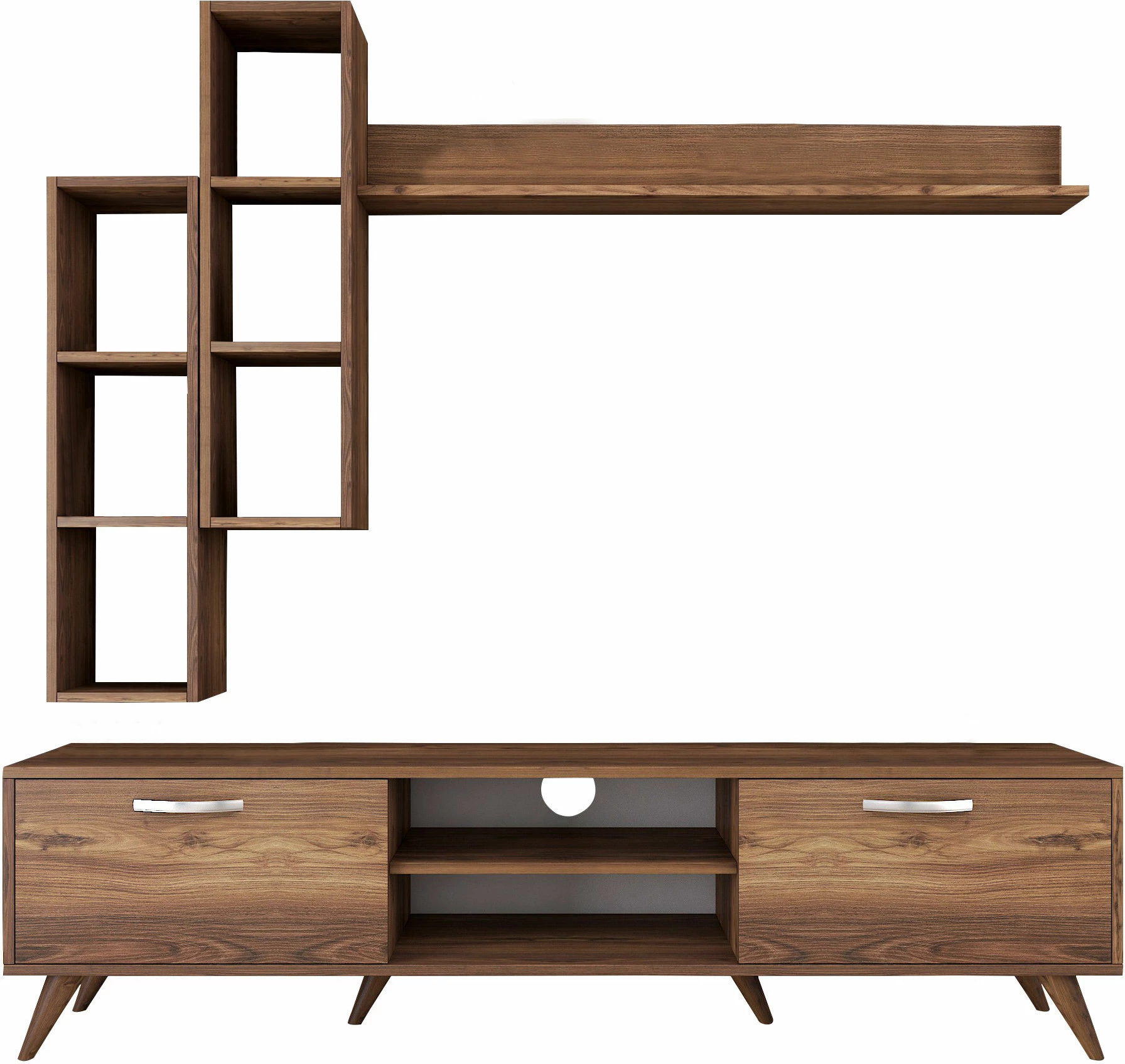 Komodë TV Hanah Home, M16 - 262, ngjyrë arre, me rafte muri
