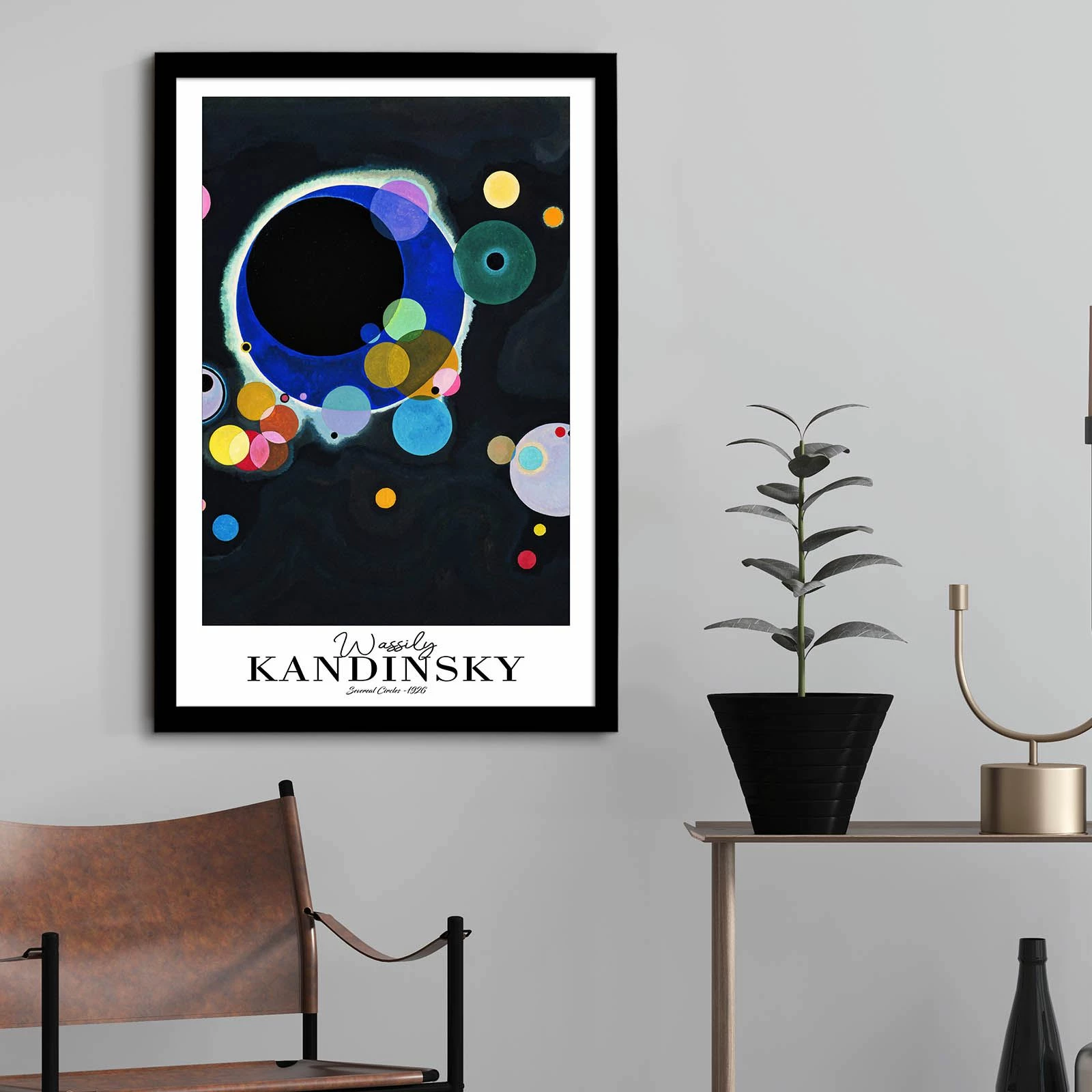 Pikturë dekorative me kornizë, shumëngjyrëshe, Wallity, 4262SYHKANDINSKY-031, 42x62cm