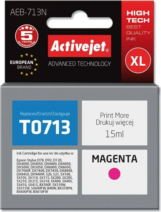 Ngjyrë zëvendësuese Activejet AEB-713N për printer Epson, 15 ml