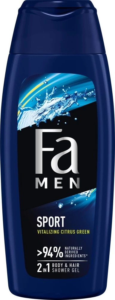 Xhel dushi 2-në-1 për meshkuj Fa Men Sport Green Citrus 400ml