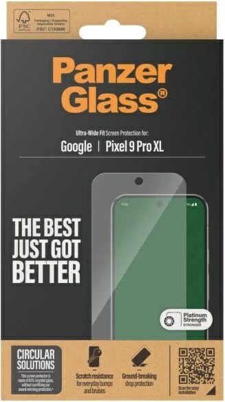 Mbrojtës ekrani PanzerGlass Ultra-Wide Fit për Google Pixel 9 Pro XL, Transparent