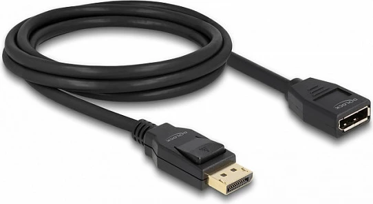 Kabëll zgjatues DisplayPort DeLOCK 1.2, 2 m, 4K@60Hz, i zi