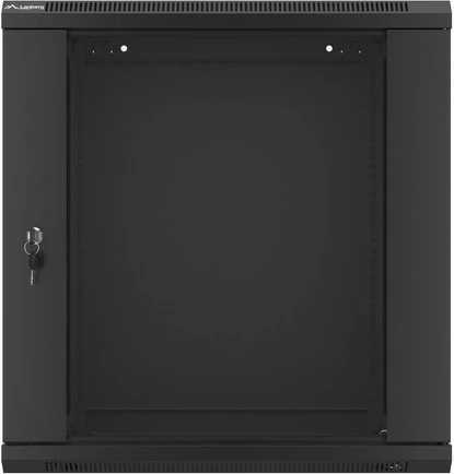 Kabinet rrjeti për mur Lanberg WF01-6412-10B, 12U, 600x450mm, xham, i zi