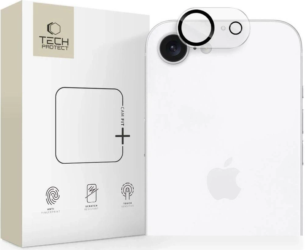 Mbështjellës xhami Tech-Protect Cam Fit+ për kamera iPhone 16e/17e transparent