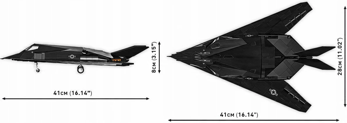 Set blloqesh konstruksioni Cobi Armed Forces Lockheed F-117 Nighthawk 5903, 795 copë, shkalla 1:48, 1 figurë, e zezë