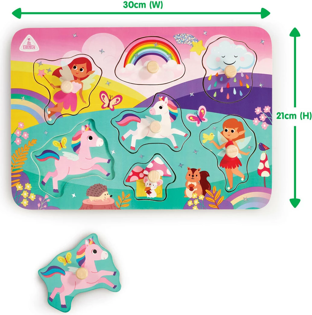 Early Learning Centre Wooden Unicorn and Fairy Peg Puzzle