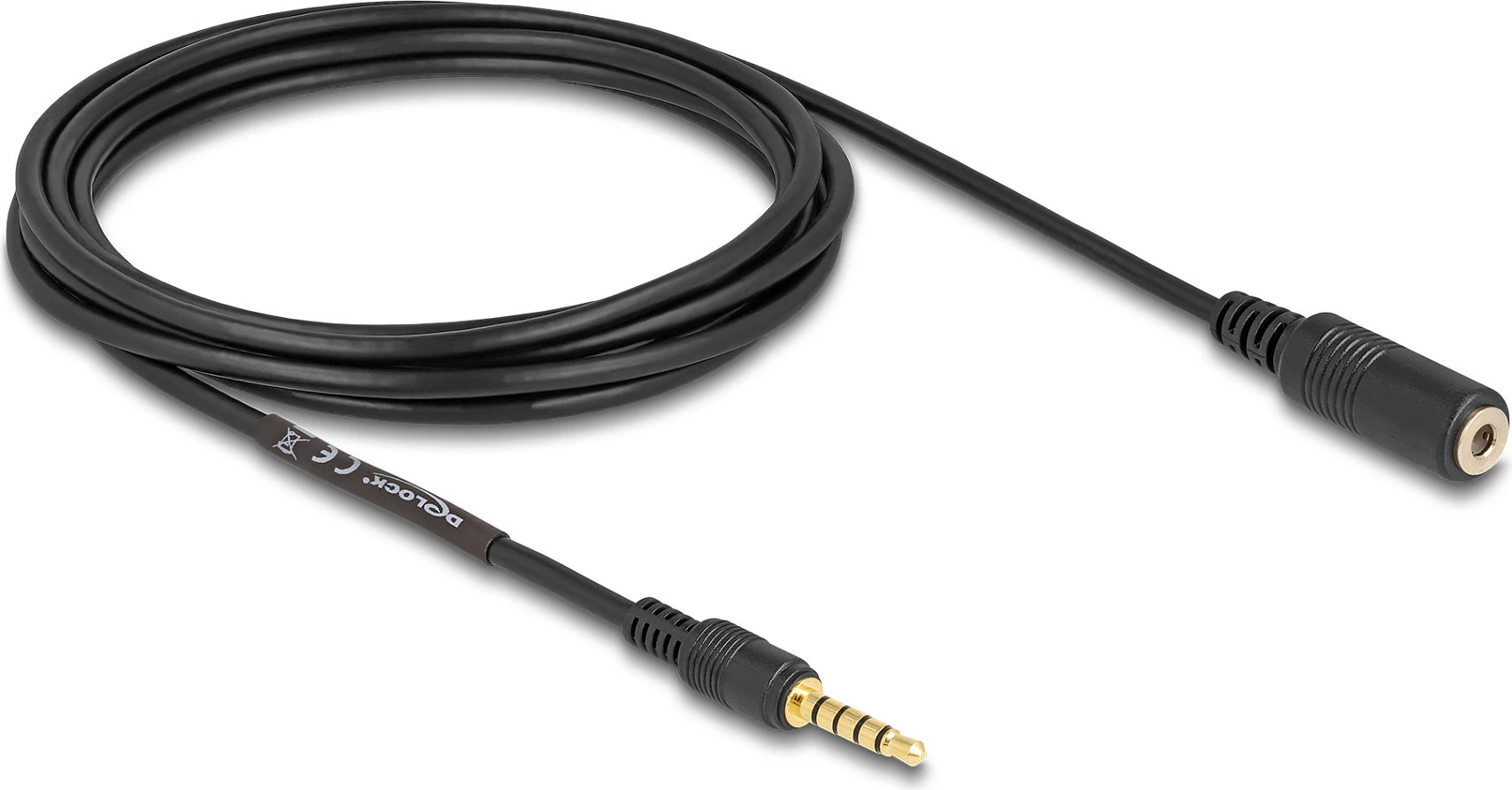 Kabllo zgjatëse stereo DeLOCK 3.5mm jack 5-pin mashkull në femër, 3 m, e zezë