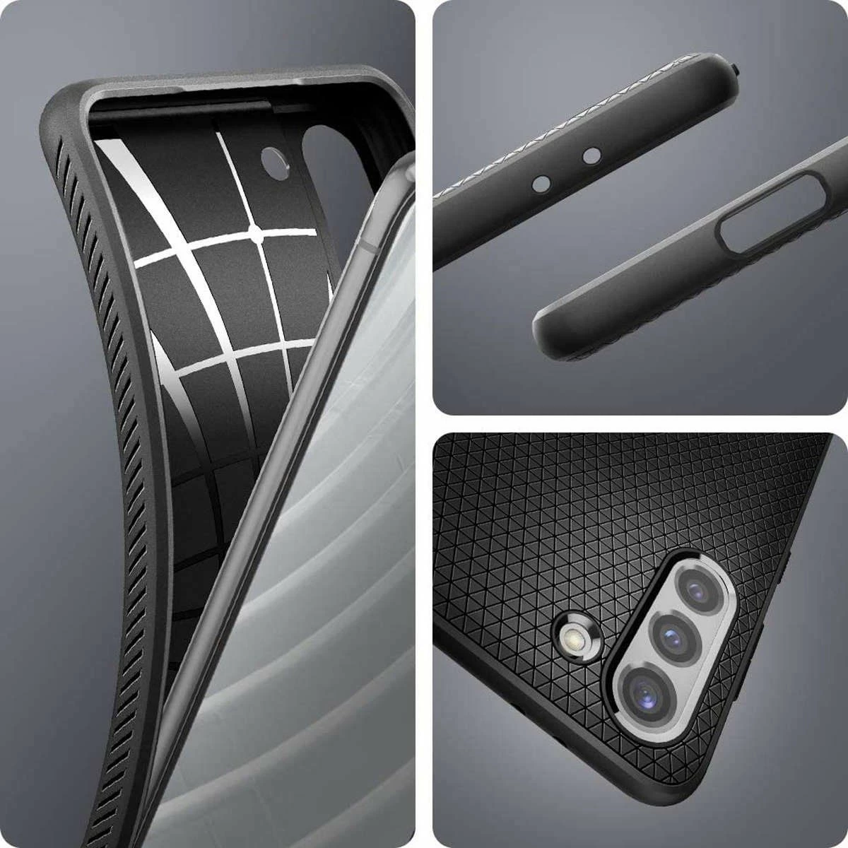 Mbështjellës Spigen Liquid Air për Samsung Galaxy S21, i zi mat