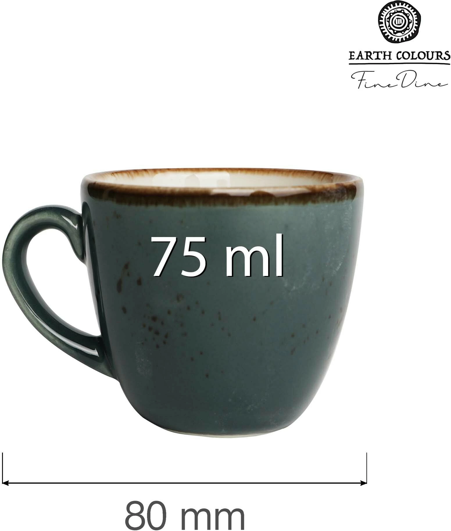 Filxhan espresso Fine Dine Arando 75 ml, gri, set 6 copë