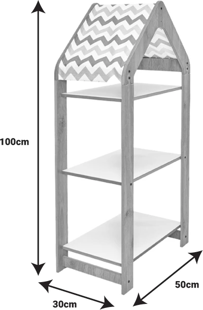 Raft Montessori Zoilen I, bardhë-kaltër, mdf, 50x30x100cm