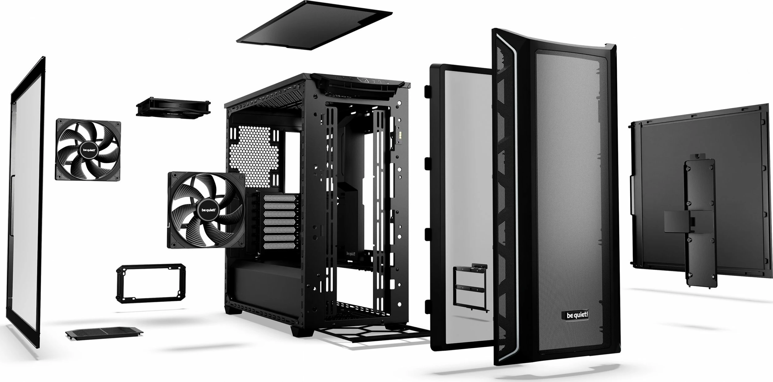 Kasë be quiet! Shadow Base 800 DX BGW61 Midi Tower ATX/eATX, ARGB, xham i temperuar, 3x 140mm PWM, USB-C, e zezë
