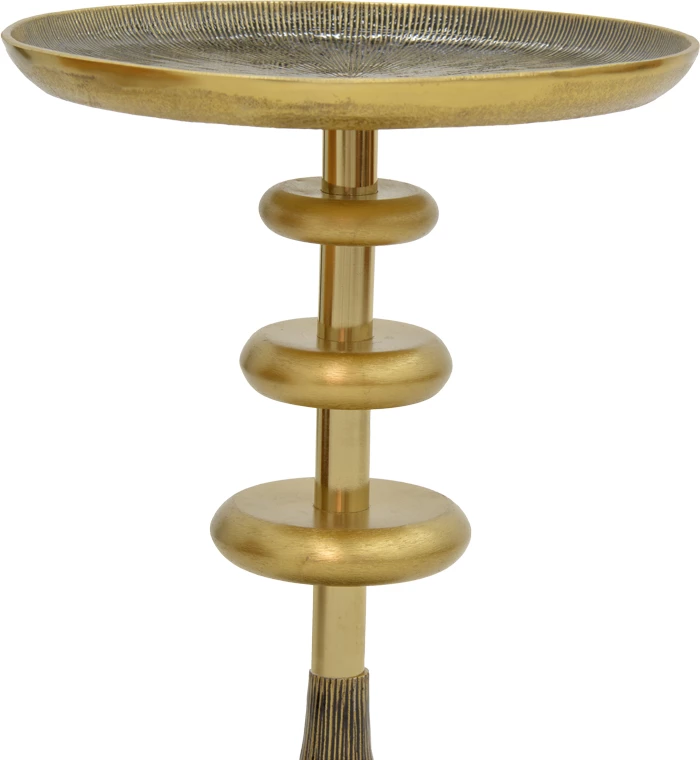 Tavolinë anësore Trego Inart metalik, ngjyrë ari-zi, D39x55cm