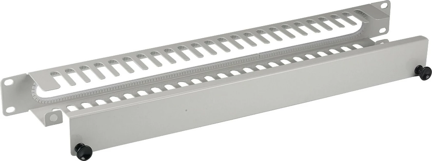 Panel menaxhimi kabllosh EFB Elektronik 19" 1U, me kapak, RAL7035 gri