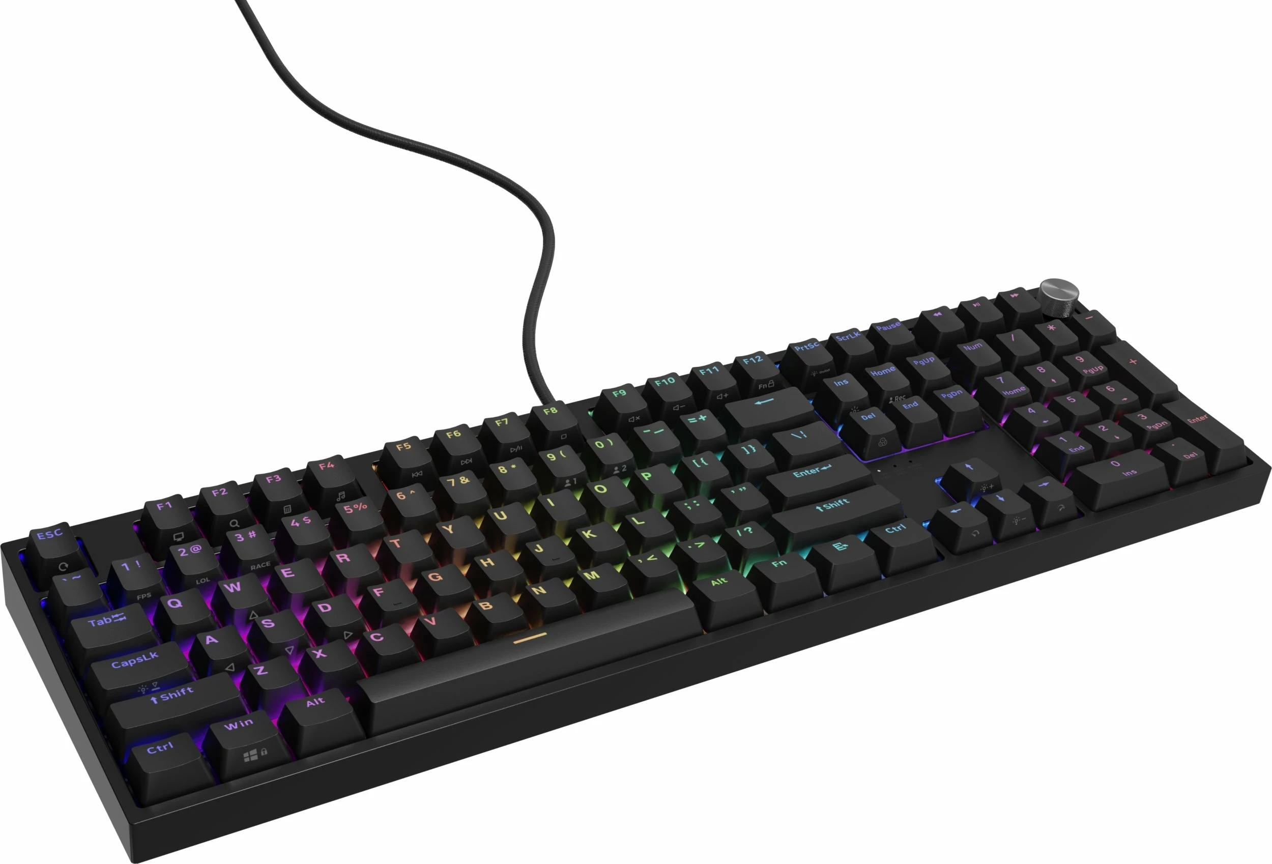 Tastierë mekanike gaming GENESIS Thor 404 NKG-2297, Gateron Yellow Pro, 100% full-size, RGB, USB, US layout, e zezë