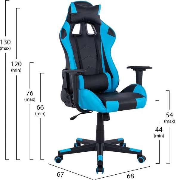 Karrige për lojëra FH1137.08, e zezë/e kaltër