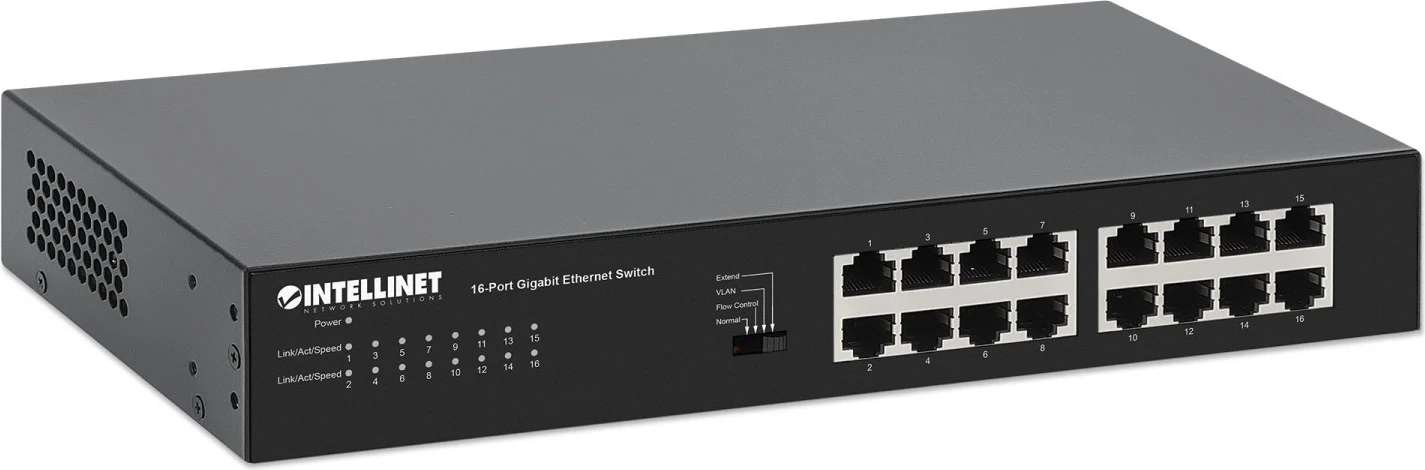 Switch Intellinet 561815, 16p Gigabit me VLAN manual