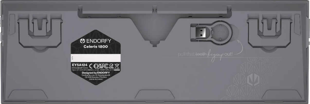 Tastierë mekanike Endorfy Celeris 1800, RGB, wireless, 96%, gri
