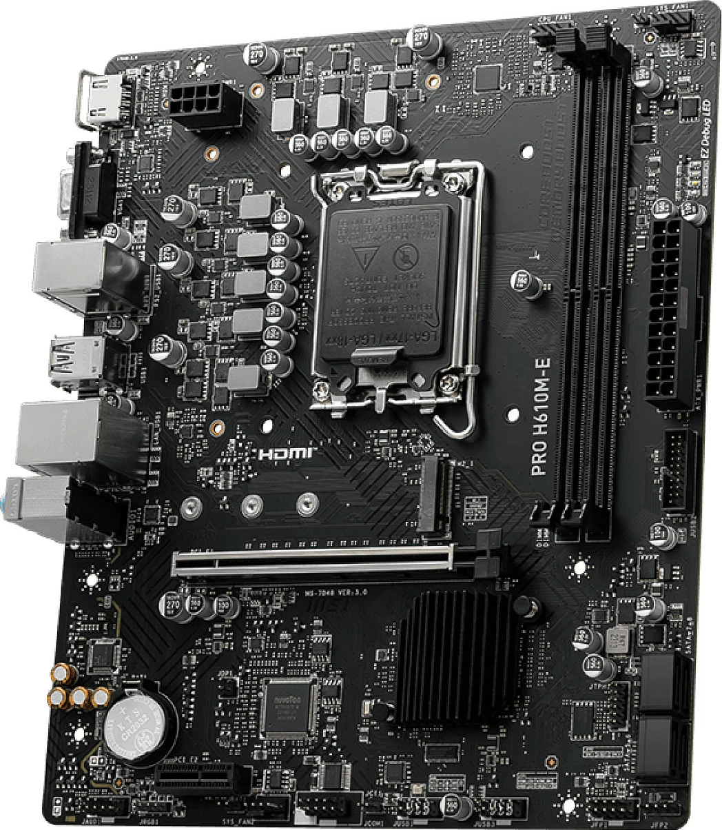 Pllakë amë MSI PRO H610M-E, Intel, LGA 1700, DDR5-SDRAM, 96 GB
