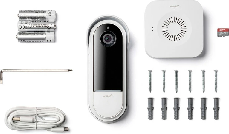 Zile dere me kamerë Netatmo omajin OVD-01-EU, 5MP, Wi‑Fi 2.4GHz, microSD, Night Vision, IP65, Bardhë/Zeze