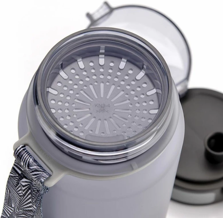 Shishe uji Meteor 650 ml për turizëm/jashtë, gri/argjendtë