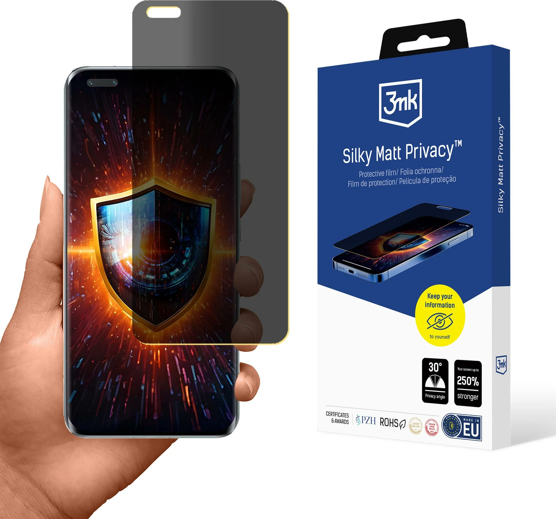 Mbrojtës ekrani privatësi mat, 3mk Protection, Silky Matt Privacy, për Honor Magic5 Pro, TPU, kënd 30°, forcim deri 250%, paketim kuti