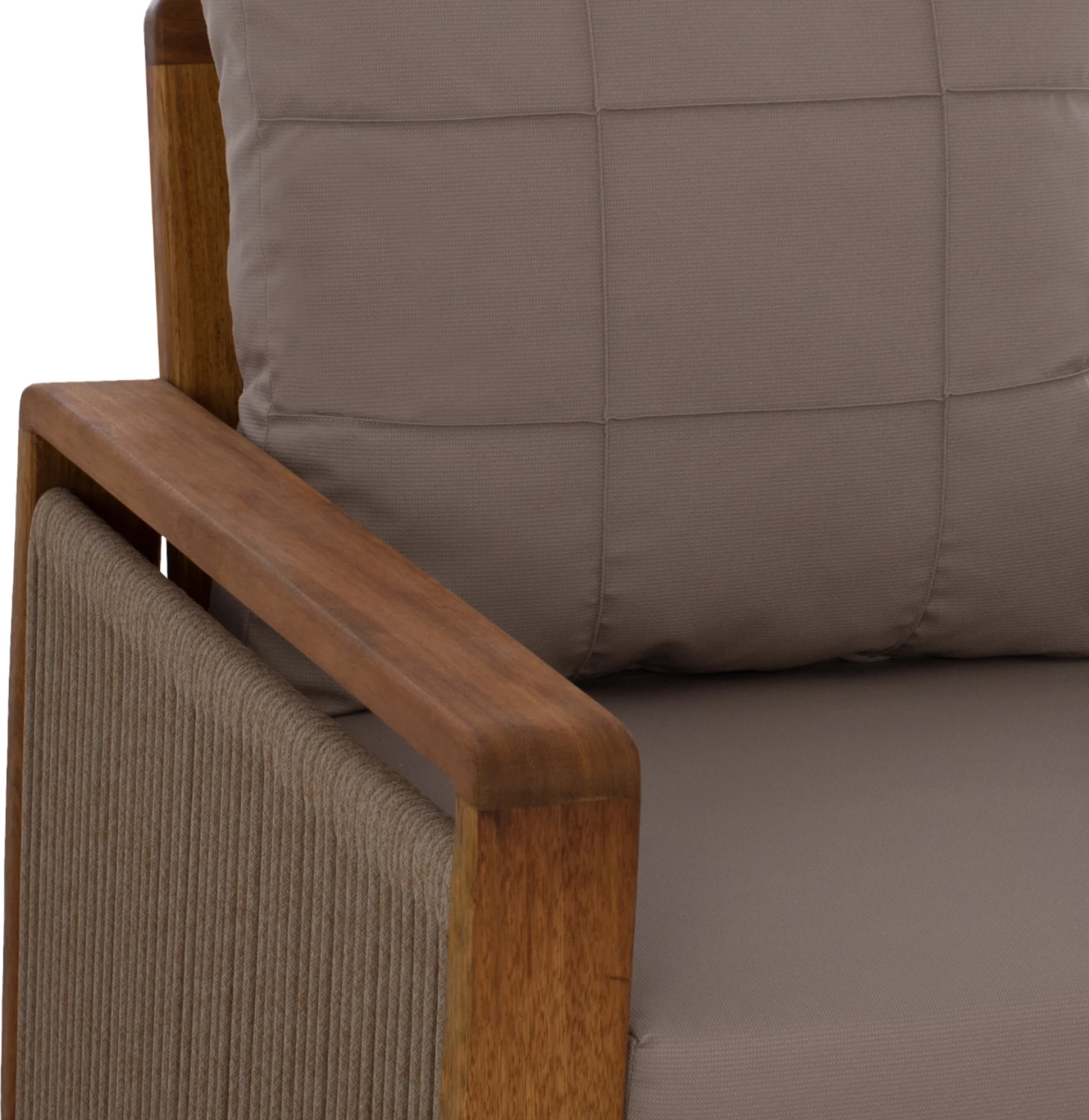 Set për jashtë 4 pjesë FH5877.01 dru IROKO-litar ngjyrë arre-bezhë