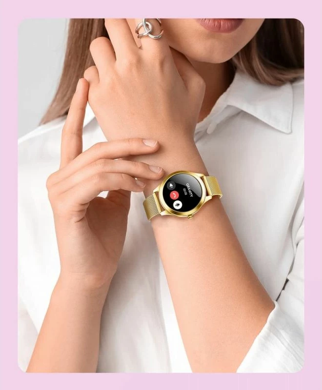 Smartwatch Gravity për femra, gold