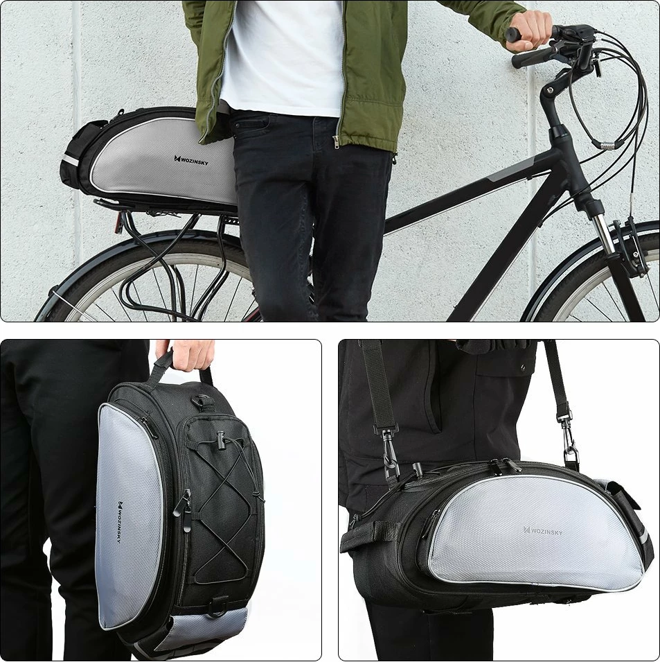 Çantë biçiklete Wozinsky WBB1BK, 13L, e zezë, me rrip shpatulle